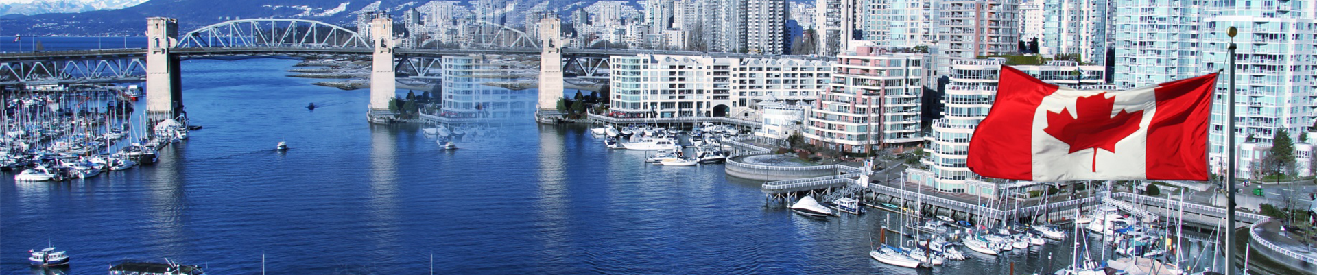 canada-banner View of Canada with Flag